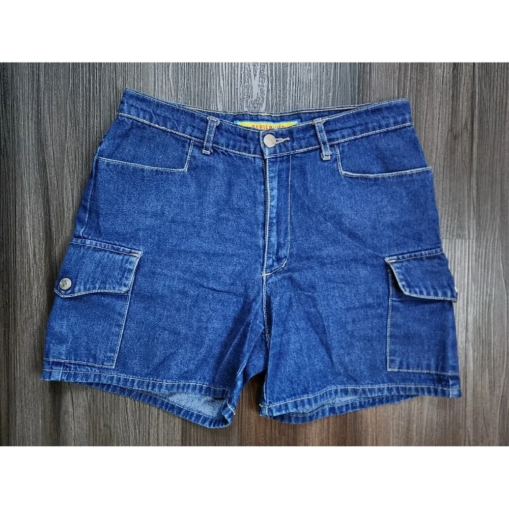 Paris Blues Originals Women's Size S Denim Cargo Shorts Blue Y2K 90s